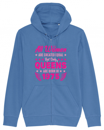 All Women Are Equal Queens Are Born In 1975 Bright Blue