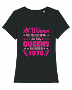 All Women Are Equal Queens Are Born In 1976 Tricou mânecă scurtă guler larg fitted Damă Expresser