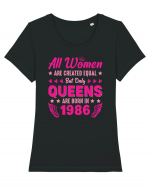 All Women Are Equal Queens Are Born In 1986 Tricou mânecă scurtă guler larg fitted Damă Expresser