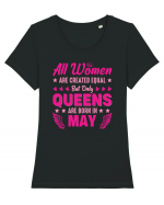 All Women Are Equal Queens Are Born In May Tricou mânecă scurtă guler larg fitted Damă Expresser