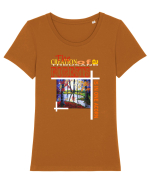 Art Tricou mânecă scurtă guler larg fitted Damă Expresser