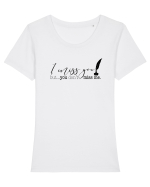 I Miss You Tricou mânecă scurtă guler larg fitted Damă Expresser