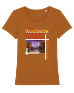 Landscape Tricou mânecă scurtă guler larg fitted Damă Expresser