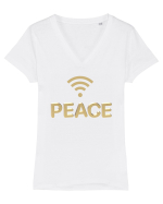 Peace Tricou mânecă scurtă guler V Damă Evoker