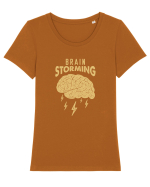Brain Storming.. Tricou mânecă scurtă guler larg fitted Damă Expresser