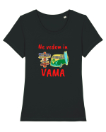Ne Vedem In VAMA,Vacanta La Mare Tricou mânecă scurtă guler larg fitted Damă Expresser