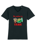 Ne Vedem In VAMA,Vacanta La Mare Tricou mânecă scurtă guler V Bărbat Presenter