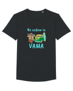 Ne Vedem In VAMA,Vacanta La Mare Tricou mânecă scurtă guler larg Bărbat Skater