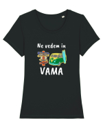 Ne Vedem In VAMA,Vacanta La Mare Tricou mânecă scurtă guler larg fitted Damă Expresser