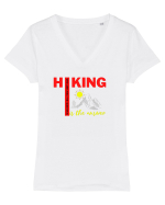 Hiking Is The Answer Tricou mânecă scurtă guler V Damă Evoker