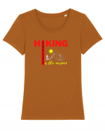 Hiking Is The Answer Tricou mânecă scurtă guler larg fitted Damă Expresser