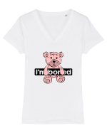 Bored Teddy Tricou mânecă scurtă guler V Damă Evoker