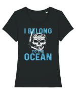 I Belong To The Ocean Tricou mânecă scurtă guler larg fitted Damă Expresser