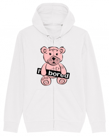 I'm Bored - Pink Teddy Bear White