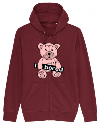 I'm Bored - Pink Teddy Bear Burgundy