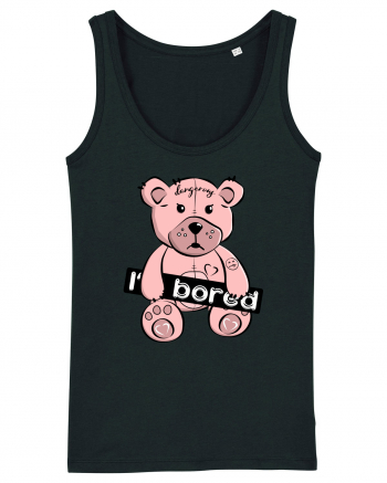 I'm Bored - Pink Teddy Bear Black