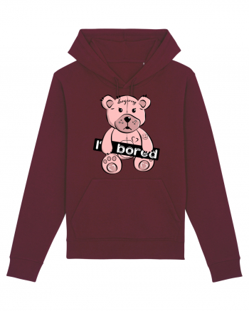 I'm Bored - Pink Teddy Bear Burgundy