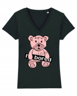 I'm Bored - Pink Teddy Bear Tricou mânecă scurtă guler V Damă Evoker