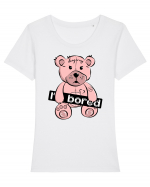 I'm Bored - Pink Teddy Bear Tricou mânecă scurtă guler larg fitted Damă Expresser