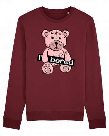 I'm Bored - Pink Teddy Bear Burgundy