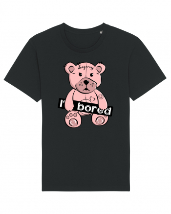 I'm Bored - Pink Teddy Bear Black