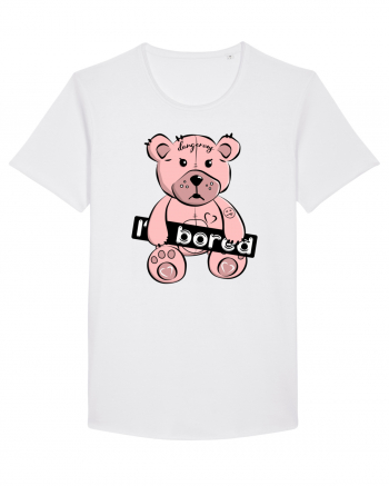 I'm Bored - Pink Teddy Bear White