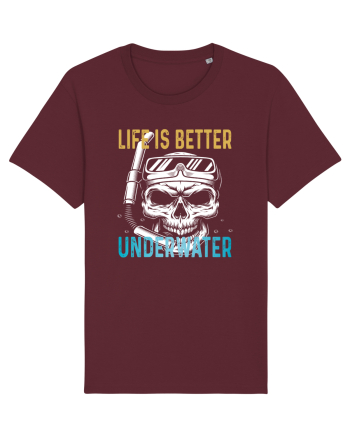 Life Is Better Underwater Burgundy