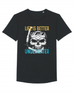 Life Is Better Underwater Tricou mânecă scurtă guler larg Bărbat Skater