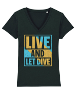 Life Is Better Underwater Tricou mânecă scurtă guler V Damă Evoker