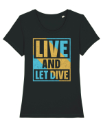 Life Is Better Underwater Tricou mânecă scurtă guler larg fitted Damă Expresser