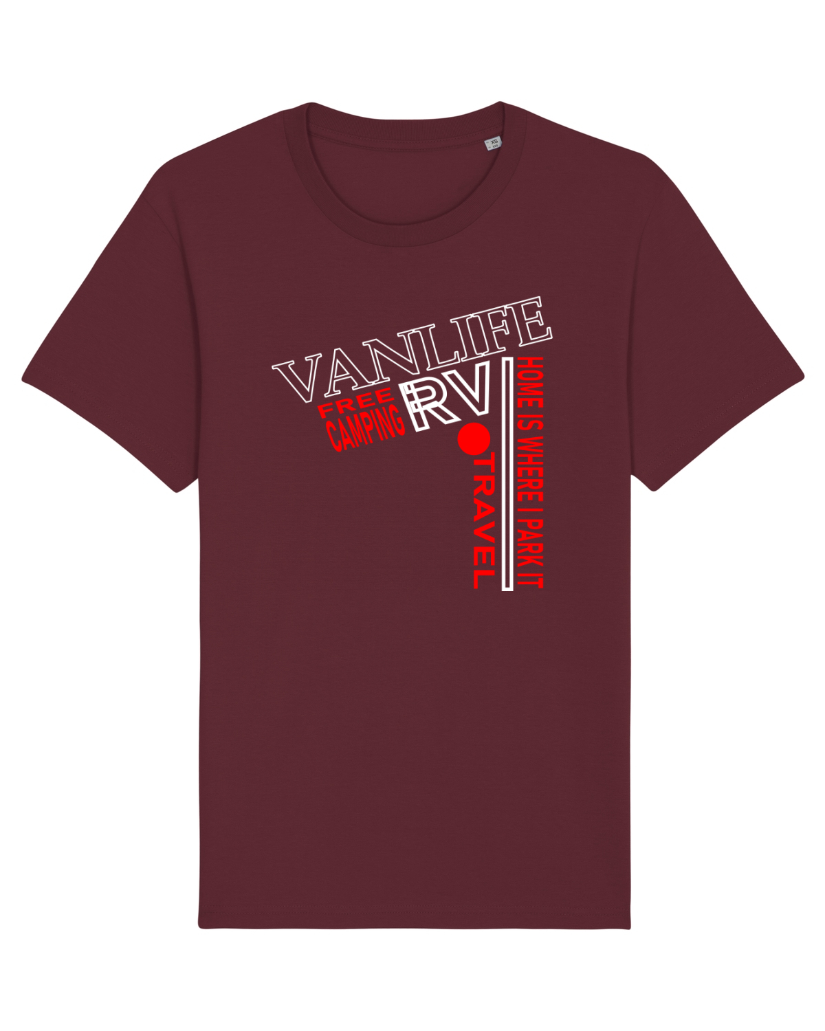 Tricou mânecă scurtă Unisex Rocker Burgundy
