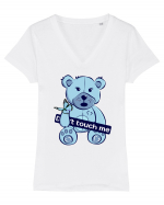 Don't Touch Me - Blue Teddy Bear Tricou mânecă scurtă guler V Damă Evoker