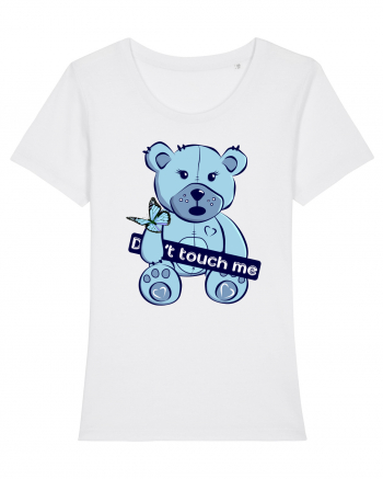 Don't Touch Me - Blue Teddy Bear White