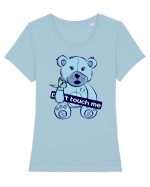 Don't Touch Me - Blue Teddy Bear Tricou mânecă scurtă guler larg fitted Damă Expresser