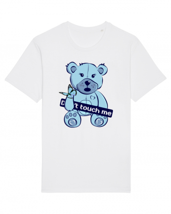 Don't Touch Me - Blue Teddy Bear White