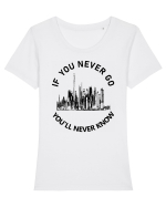 If you never go Tricou mânecă scurtă guler larg fitted Damă Expresser