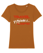 Travel Tricou mânecă scurtă guler larg fitted Damă Expresser