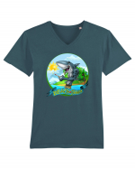 BEACH SHARK Tricou mânecă scurtă guler V Bărbat Presenter