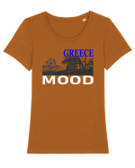 Greece Mood Tricou mânecă scurtă guler larg fitted Damă Expresser