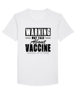 Warning May Talk About Vaccine Tricou mânecă scurtă guler larg Bărbat Skater
