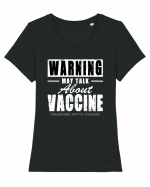 Warning May Talk About Vaccine Tricou mânecă scurtă guler larg fitted Damă Expresser