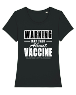 Warning May Talk About Vaccine Tricou mânecă scurtă guler larg fitted Damă Expresser