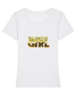 Broken girl Tricou mânecă scurtă guler larg fitted Damă Expresser