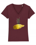 Golden Pineapple Tricou mânecă scurtă guler V Damă Evoker