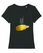 Golden Pineapple Tricou mânecă scurtă guler larg fitted Damă Expresser