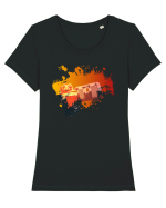 Orange Camera Tricou mânecă scurtă guler larg fitted Damă Expresser