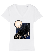 Stay Wild Tricou mânecă scurtă guler V Damă Evoker