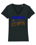 Mediterranean. Wild Camping. Tricou mânecă scurtă guler V Damă Evoker