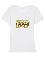 Pretty but loco! Tricou mânecă scurtă guler larg fitted Damă Expresser