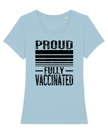 Proud Fully Vaccinated  Sky Blue